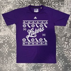 Adidas LA Lakers Ugly Christmas T-Shirt. Adult medium.